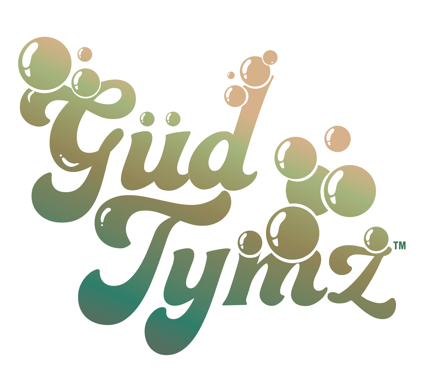 Gud Tymz wordmark in cherry and strawberry flavor colorways