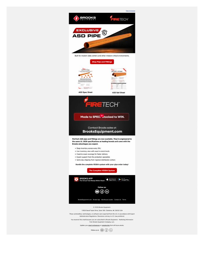 FireTech ASD pipe email campaign design