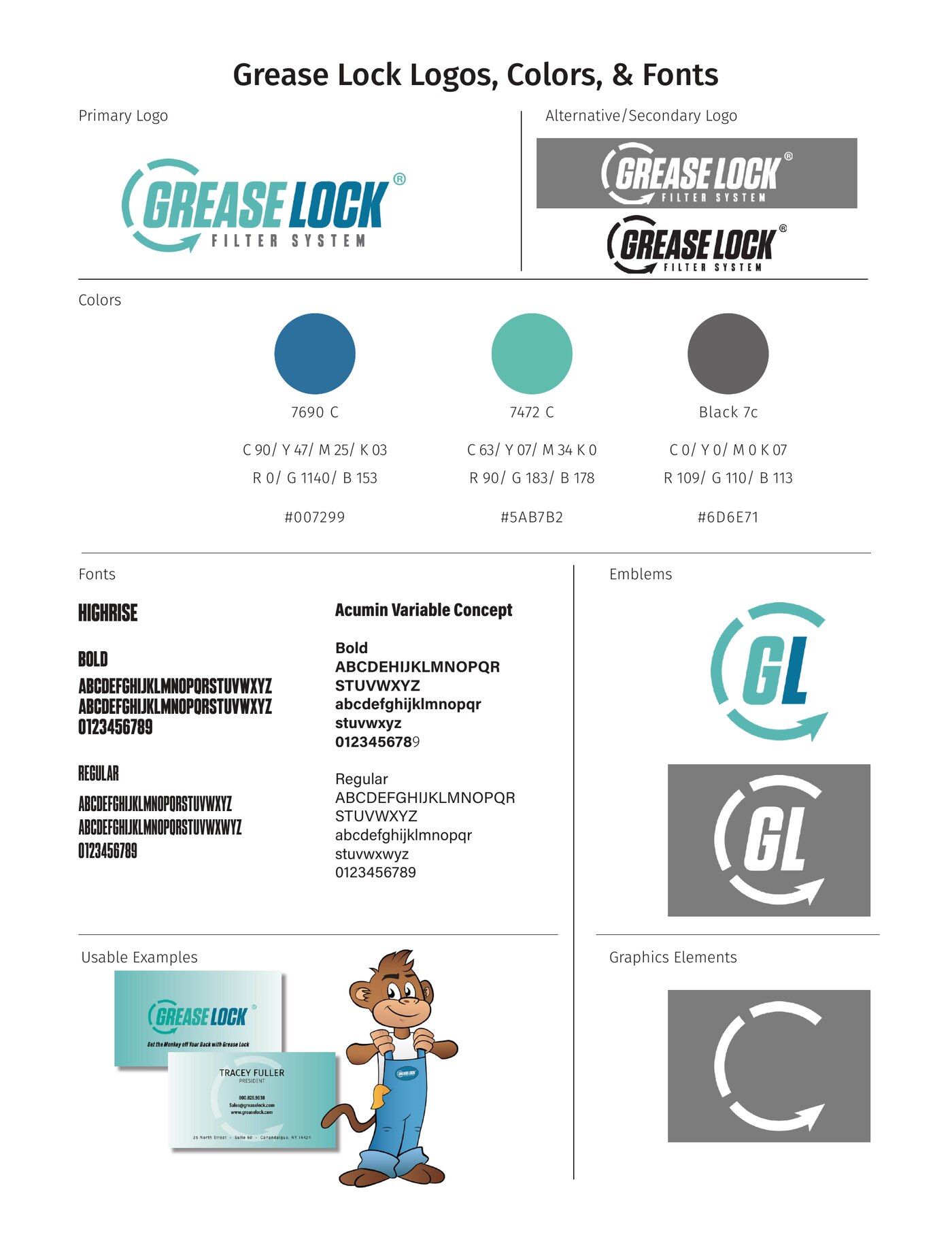 Grease Lock brand guide — logos, colors, and fonts