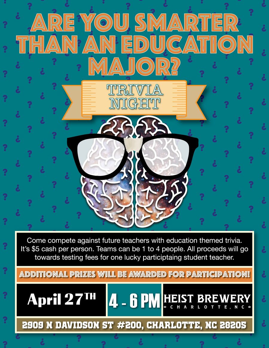 Are You Smarter Than An Education Major trivia night poster